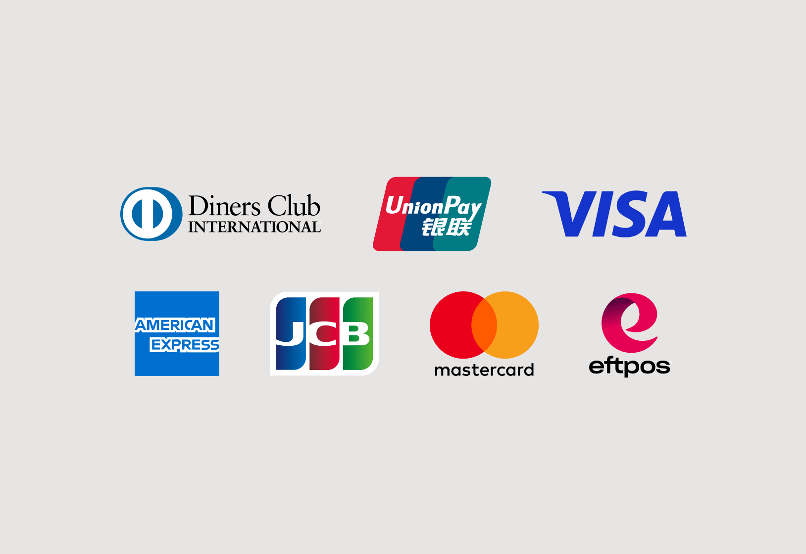 Card and wallet payment methods accepted at checkout